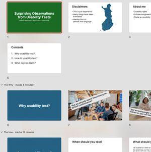 Screenshot overview of presentation slides